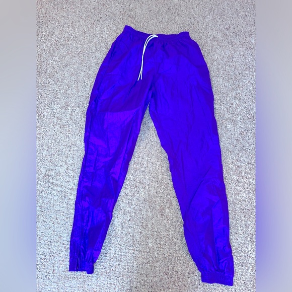 Umbro Retro Windbreaker Track Parachute Pants Athletic Joggers Vintage M Purple - Picture 2 of 12